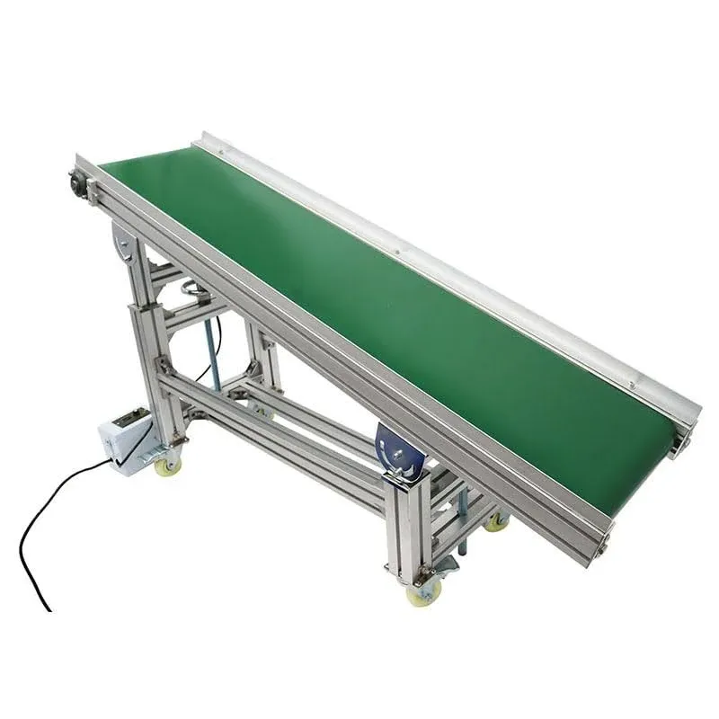 HayWHNKN Incline Conveyor Belt with Baffles 59 inch Length 12 inch Wide PVC Conveyor Belt Adjustable Height Variable Speed Conveyor 110V