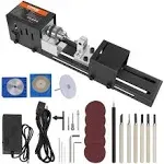 VEVOR Mini Lathe Machine 2.76 in x 6.3 in 24VDC 96W Mini Wood Lathe Tools Milling Machine Accessories 7 Speeds 4220/5300/5650/6350/6660/7050/8450