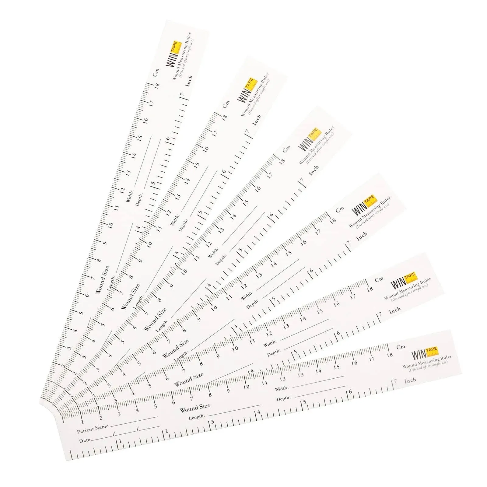 18cm / 7'' Educare Wound Ruler (PAPER) Wound Measuring Tape (Pack of 100) Medical Medimeter