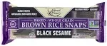 Baked Whole Grain Brown Rice Snaps, Black Sesame, 3.5 oz (100 g)