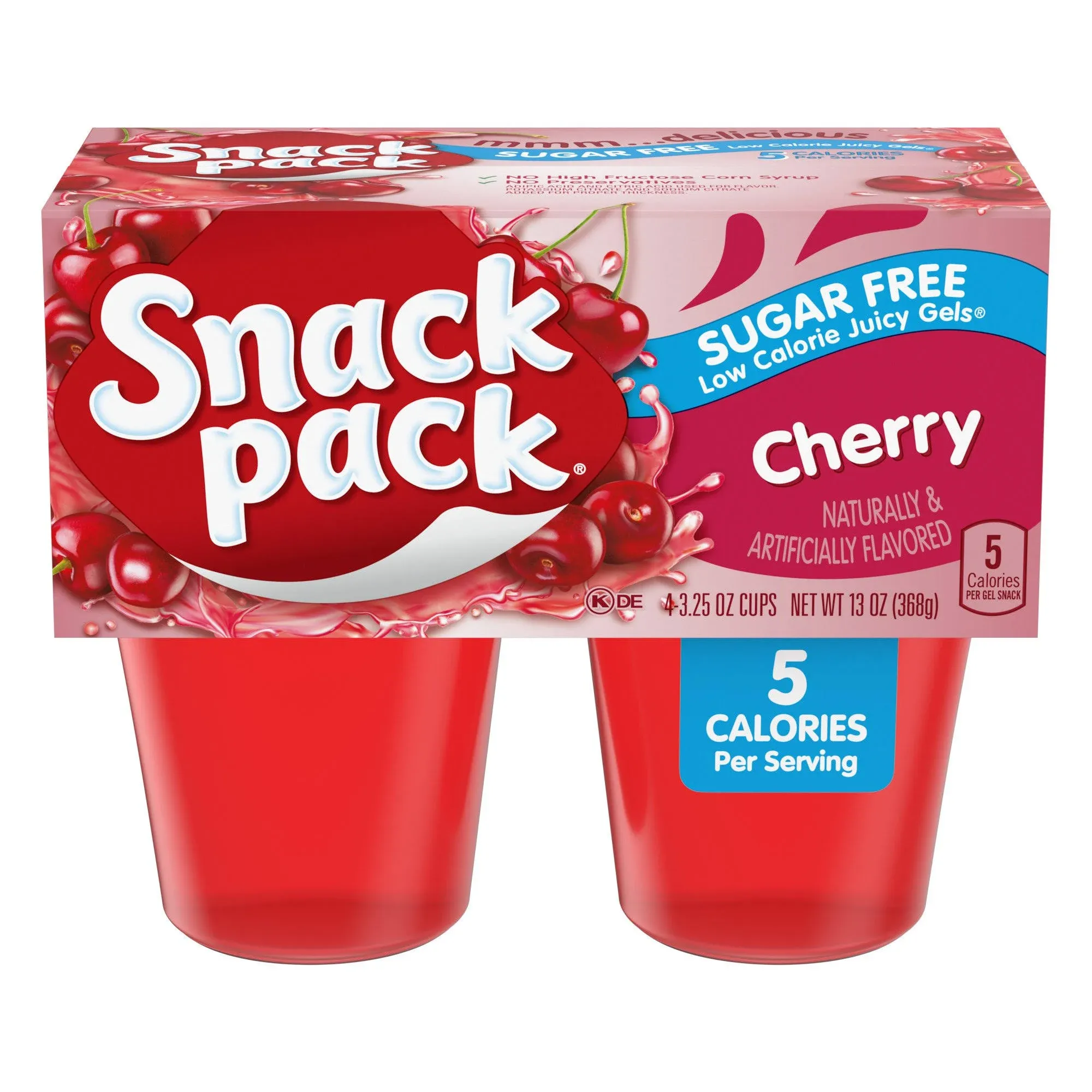 Snack Pack Sugar-Free Cherry Juicy Gels, 4 Count