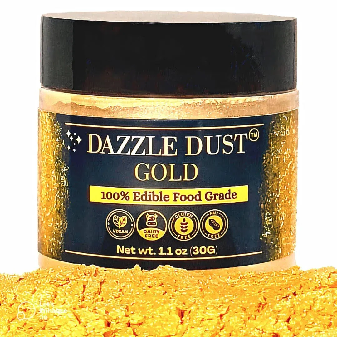 (bulk30g) Edible Gold Dust, Gold Luster Dust Edible Glitter, Edible Glitter for ...