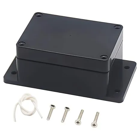 Zulkit Junction Box ABS Plastic Dustproof Waterproof IP65 Universal Electrical Boxes Project Enclosure with Fixed Ear Black 3.94 x 2.68 x 1.97 Inch (100 x 68 x 50 mm) (Pack of 1)