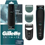 Gillette Intimate Electric Pubic Hair Trimmer for Men, Waterproof Body Groomer, Black