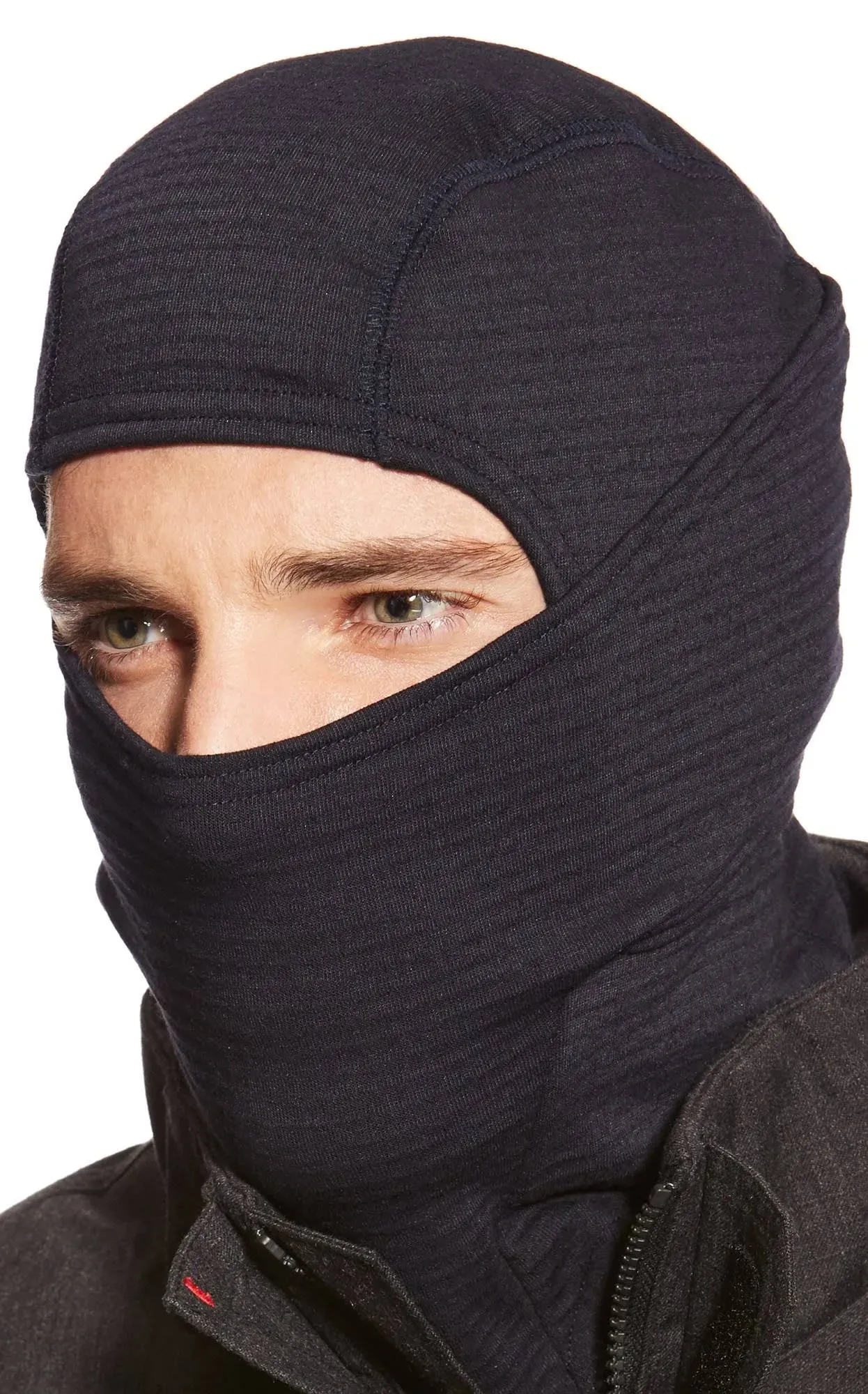 N-Ferno 6847 FR Dual Compliant Balaclava Face Mask, Polartec FR Power Grid Fleece, One Size Fits Most, Black