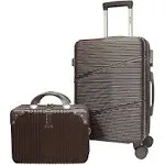 World Traveler Highways 2-Piece Hardside Carry-On Spinner Luggage Set - Brown