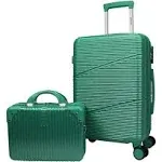 World Traveler Highways 2-Piece Hardside Carry-On Spinner Luggage Set - Green