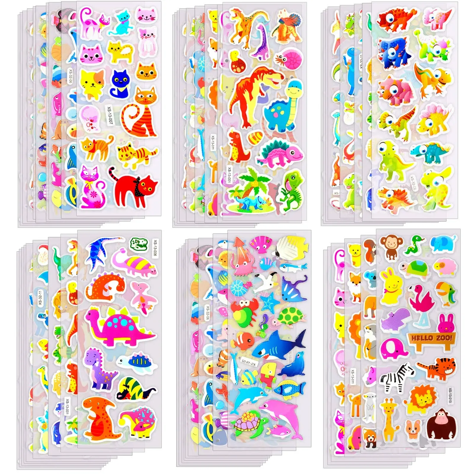 40 Sheets 1000 3D Puffy Children&#039;s Stickers for Gifts, Scrapbooking &amp; Rewards