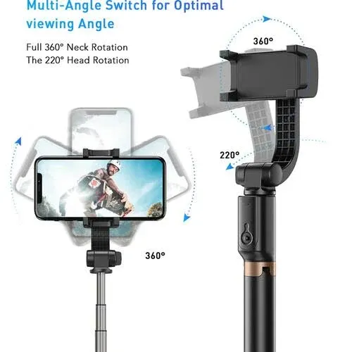 Apexel 4-Section Selfie Stick with Gimbal Stabilizer & Tripod for Smartphones