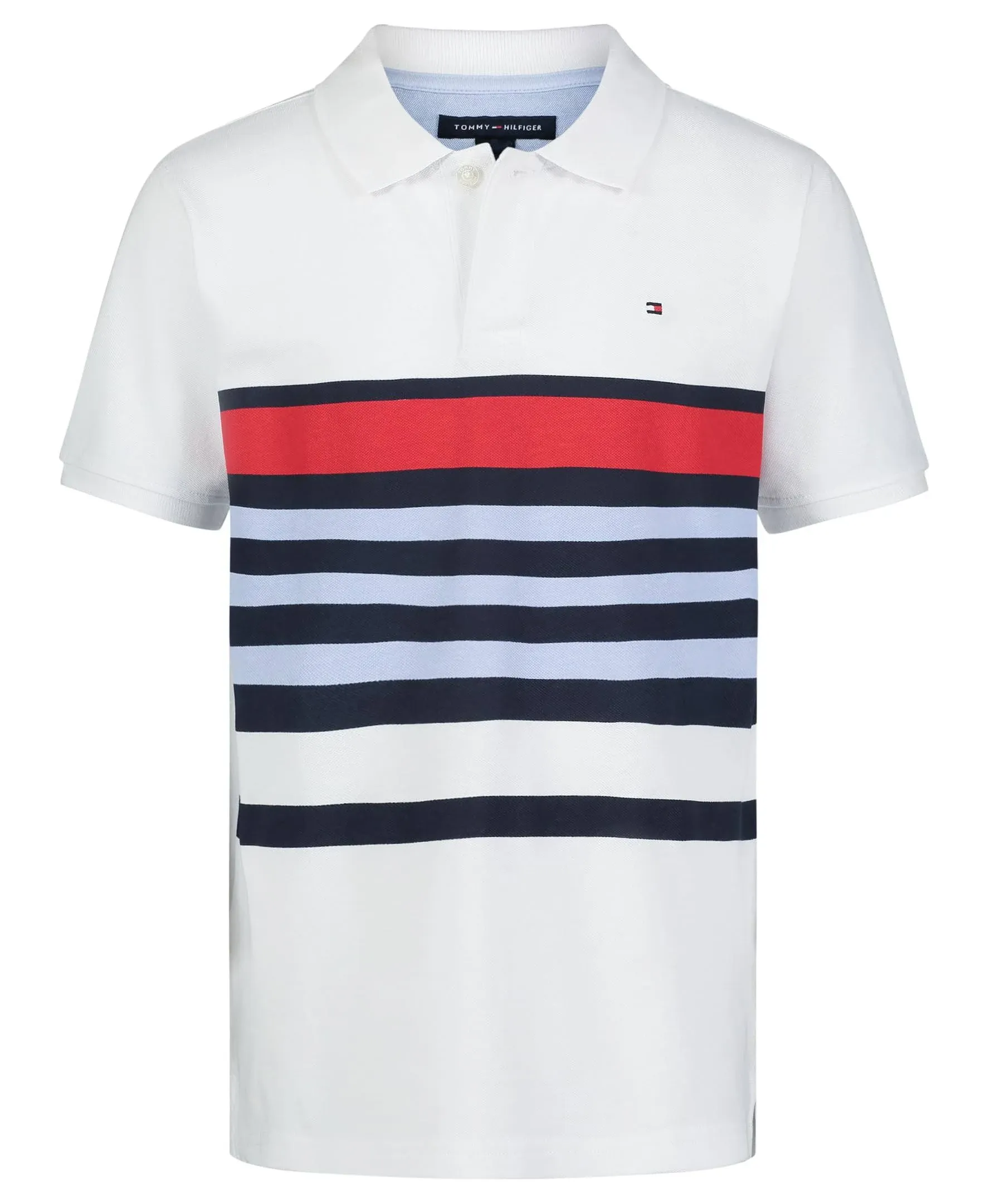 Tommy Hilfiger Big Boys 8-20 Short-Sleeve Striped Polo Shirt - L