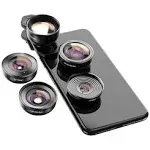 Phone Camera Lens Phone Lens Kit 4 in 1, 22X Telephoto Lens, 235° Fisheye Len...