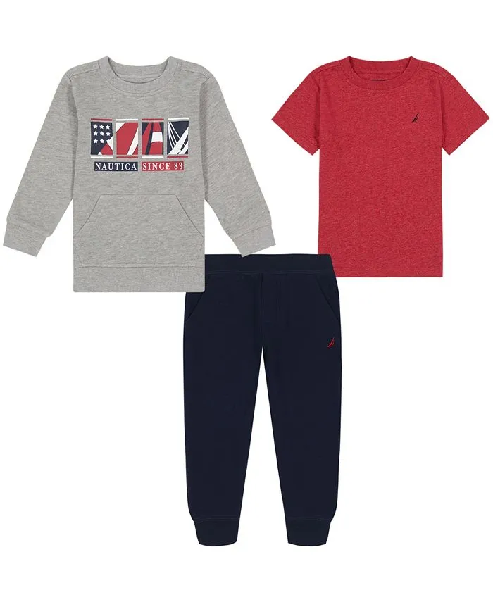 Nautica Baby Boys 3 Piece Crew Jog Set