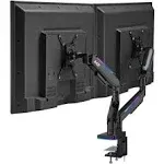 AVLT RGB Lights Dual 17”-43” Gaming Monitor Arm Desk Mount, Fits Two Flat/Curved/Ultrawide Screen Up to 44lbs(20kg), Height Swivel Tilt Adjustable