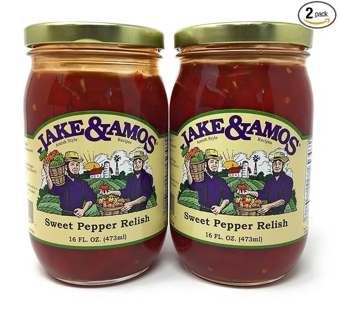 Jake & Amos Sweet & Hot Pepper Relish 16 oz. Jar (2 Jars)