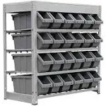 King's Rack 4-Tier Metal Organizer Shelving Rack with 24 Bins GT0938