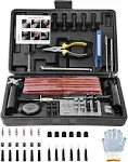 Tire Repair Kit, 102 Pcs Heavy Duty Tire Plug Kit for Car, Universal Tire Patch kit to Fix Punctures and Plug Flats, tire Repair Plugs Truck, RV, ATV, Tractor, Trailer