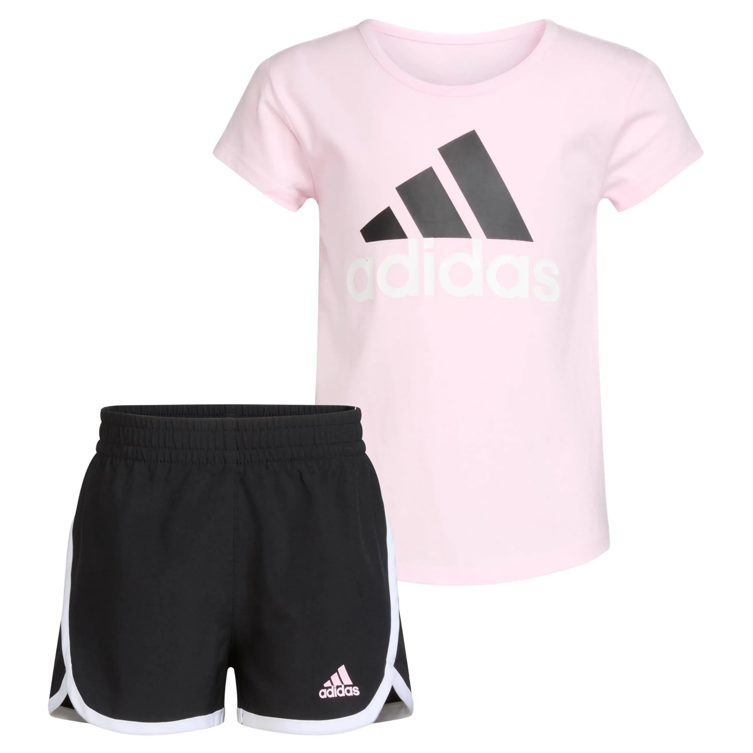 adidas Girls Graphic Tee & Gym Shorts T-shirt Set