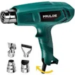 Heat Gun PRULDE Hg0080 Hot Air Gun Kit Dual Temperature Settings 752 -1112 Deg F with 4 Nozzles for Crafts Shrink Wrapping/tubing Paint Removing, Gree