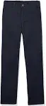 Izod Boys' Toddler School Uniform Twill Khaki Pants, Flat Front & Comfortable Waistband, Navy Pull-On, 4T