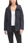 Women&#x27;s Navy Blue Levi&#x27;s Hooded Drawstring Military Jacket, size Small