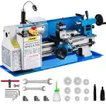 VEVOR Metal Lathe 7"x12",Precision Bench Top Mini Metal Lathe 550W Metal Lathe Variable Speed 50-2500 RPM Nylon Gear with A Movable Lamp