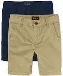 The Children's Place Boys Uniform Stretch Chino Shorts, 2-Pack, Sizes 4-16