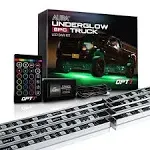 OPT7 Aura Aluminum Underglow LED Lighting Kit for Truck with Remote Control, Exterior Neon Accent Underbody Strip, Multicolor Mode, Waterproof,