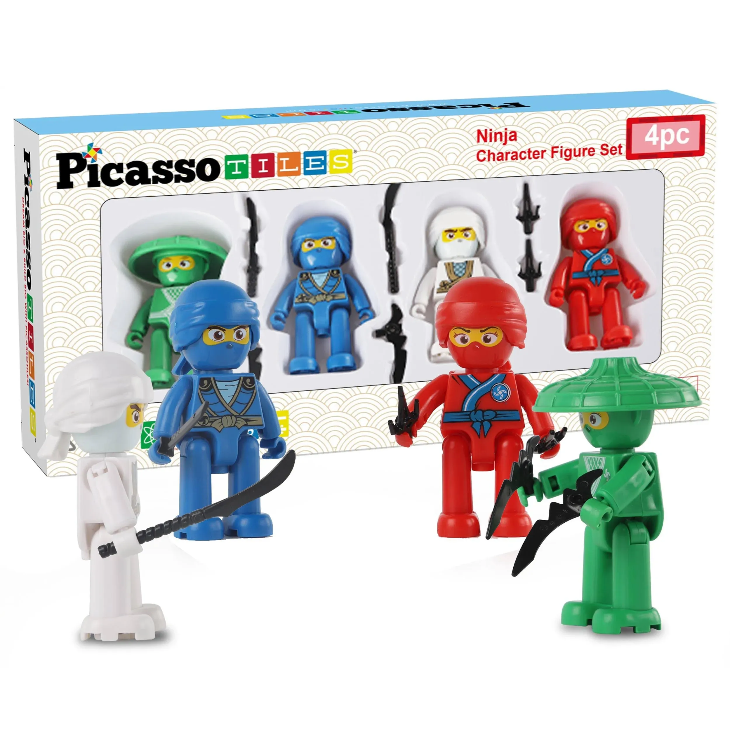 PicassoTiles 4 Piece Ninja Character Figure Set