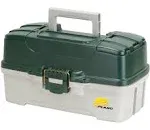 Plano 3 Tray Dual Top Access Tackle Box, Green/White