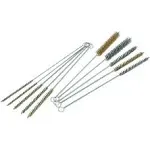 10-Piece Tube Cleaning Brush Kit | Brass Wire Bore Brushes & Stainless Steel Brushes 12" Long (1/4" to 3/4") for Tubes, Cylinders, and Narrow Spaces