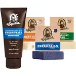 Dr. Squatch Men's Face Wash and Bar Soap Bundle - Exfoliating Face Wash made with Natural Ingredients - Pine Tar Face Wash and Pine Tar Bar Soap, Wood Barrel Bourbon, and Gold Moss