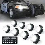 Xprite 52013-8-W Covert 8 Series Hide-A-Way LED Strobe Lights, White