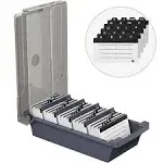 Business Card Holder Box File Storage Index Organizer Rolodex For500 Cards Sze