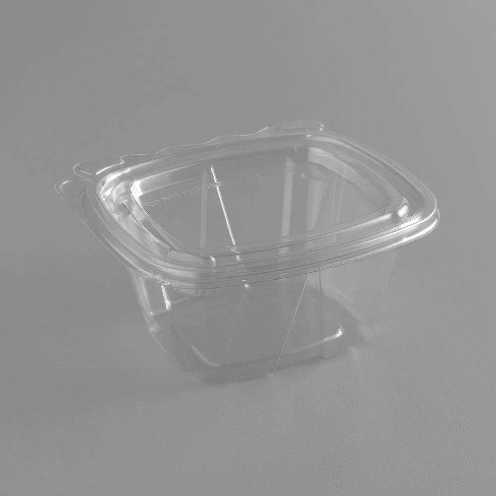 Dart Clear Hinged Container with Flat Lid