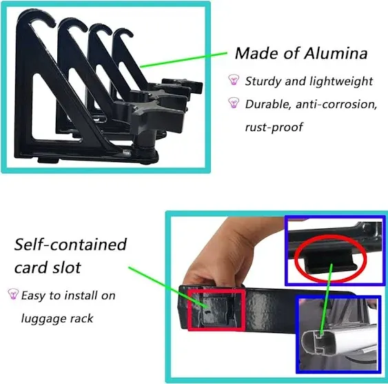 Load Stops Replacement T-Slot Truck Cross Bar for Ladder Firewood Skis Snowboard Kayak 4 Pack