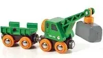 BRIO Railway - Clever Crane Wagon with Trailer and Cargo 1 item