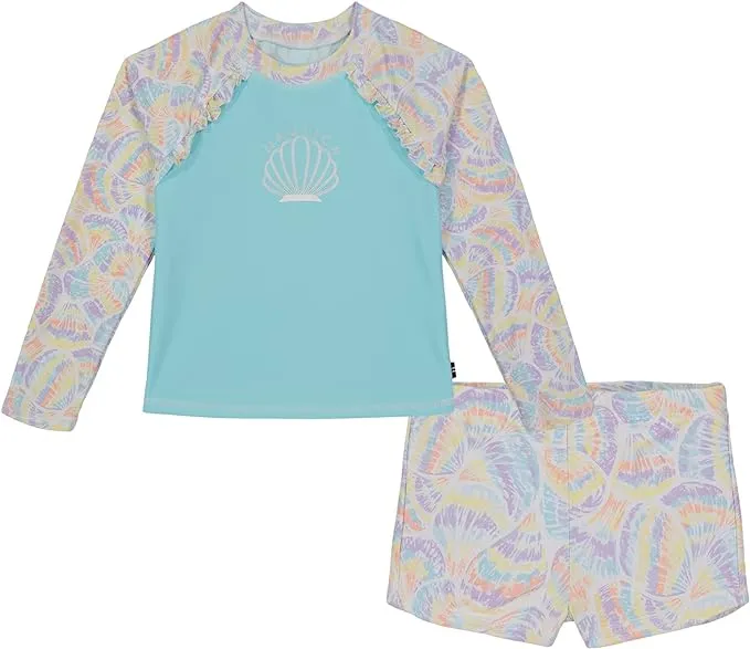 "GIRLS' SEASHELL RASH GUARD SET (7-16)"