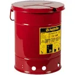 Justrite Oily Waste Can-Red-6 Gallon