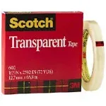 3M 600 1/2-Inch x 72-Yard Transparent Tape