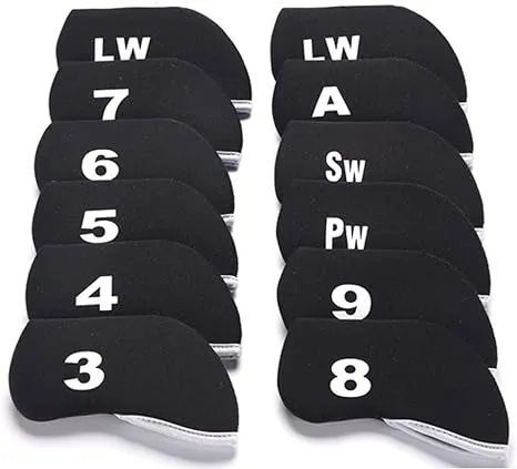 12 Pcs Golf Club Iron Head Covers Neoprene Iron Cover 3-LW Protect Case