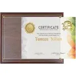 SHOP AWARDS AND GIFTS 8.5 x 11 Certificate Frame Holder, Slide in Wall Plaque Display, 10.5 x 13 Inch Board, Multiple Colors (Walnut)