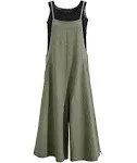 Aedvoouer Women's Baggy Plus Size Overalls Jumpsuits Wide Leg Harem Pants Casual Rompers