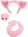 Nicky Bigs Novelties Unisex Adult Pig Ears Headband Nose and Tail Accessory Set, Pink, One Size