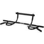 SPRI Pull Up Bar - 8-Grip and 12-Grip Door Frame Mounting Pull-Up Bar for Versatile Workouts - Rugged Steel Frame with Foam Handles - Supports 300 Pounds - Fits Door Frames Up to 32 in. Wide – Black