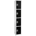 AdirOffice Large School Locker with 6 Doors 6 Hooks Storage Locker for Garage Storage - Office Storage Lockers (6 Door, Black)