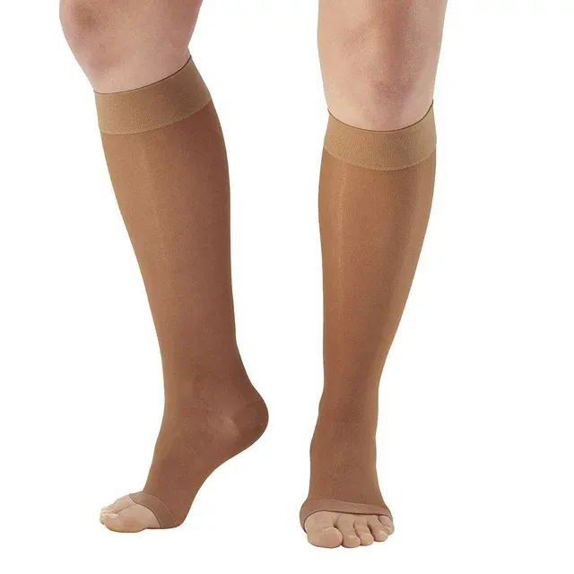 AW 44 Sheer Support Open Toe Knee Highs 20-30 mmHg