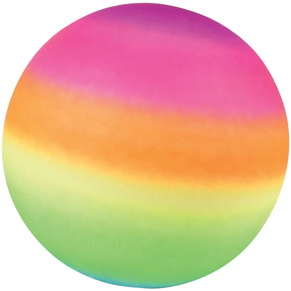 Fun in Every Bounce: 18-inch Rainbow Playground Ball for Kids - Durable and Bouncy Rubber Toy for Outdoor Play at The Beach, Park, or Playground