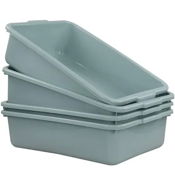 Hespama 13L Wash Tub Basin, Mint Green Utility Commercial Bus Tub Box, 4 Packs