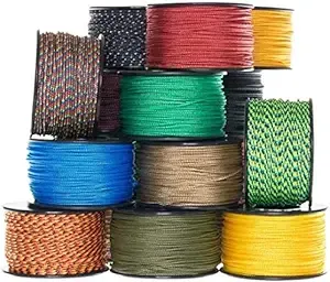 6 Pieces Assorted Atwood Rope MFG Micro Utility Cord 1.18mm X 125ft Reusable Spool | Tactical Nylon/Polyester Fishing Gear, Jewelry Making, Camping Accessories (Assorted)