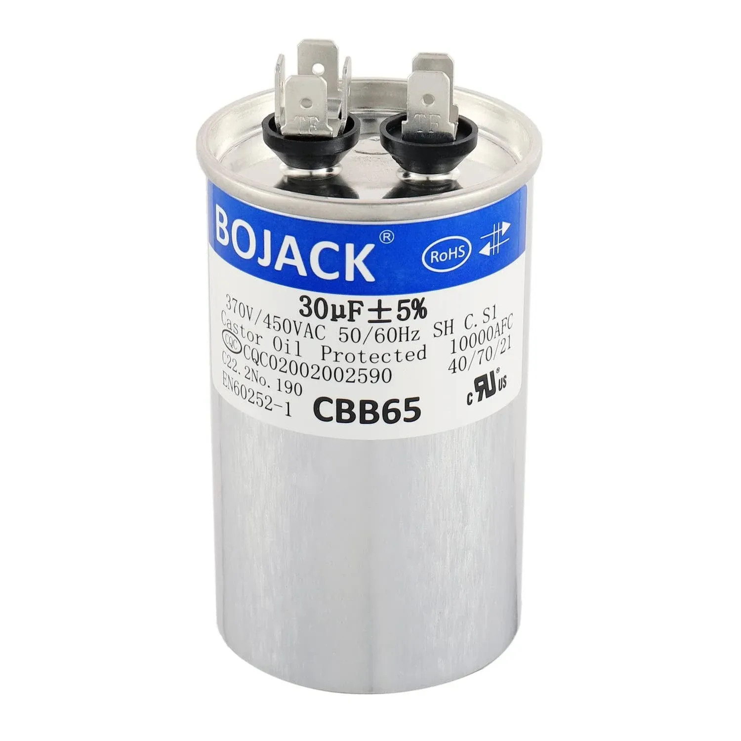 Bojack 30 UF MFD 370V 450V AC Motor and Fan Starting Round Capacitor 5060 Hz ...